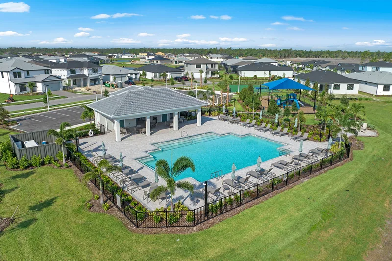 New homes at Cedar Grove at the Woodlands in North Port, Florida