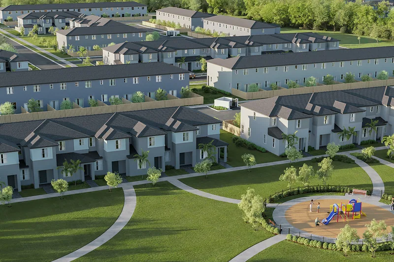 New homes at Villas De San Diego in Miami, Florida